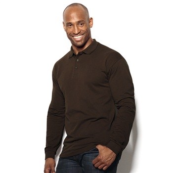 Hanes Beefy Pique Polo Long Sleeve * Fri Frakt *