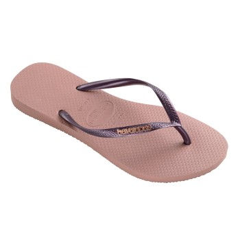 Havaianas Slim Logo Metallic Sand/Rose * Fri Frakt *