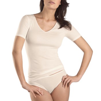 Hanro Cotton Seamless Shirt V-neck * Fri Frakt *