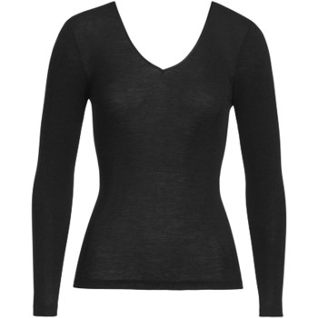 Hanro Woolen Silk Ls Shirt Black