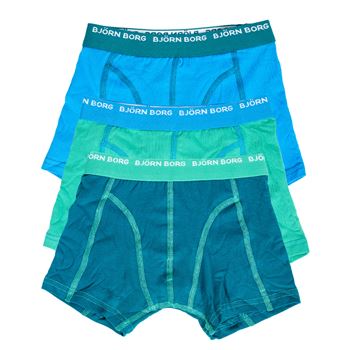 Björn Borg Boys Seasonal Solids Shorts Bril Blue 3-pack