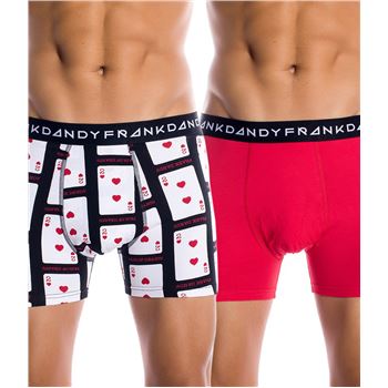 Frank Dandy Pair Of Hearts Boxer Black Red 2-pack