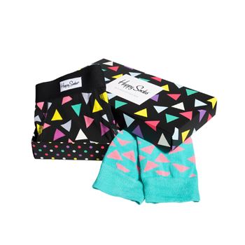 Happy socks Combo Box Triangle Boxer and Sock Blck