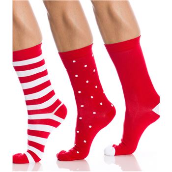 WESC Stripe Socks Pompeian Red 3-pack