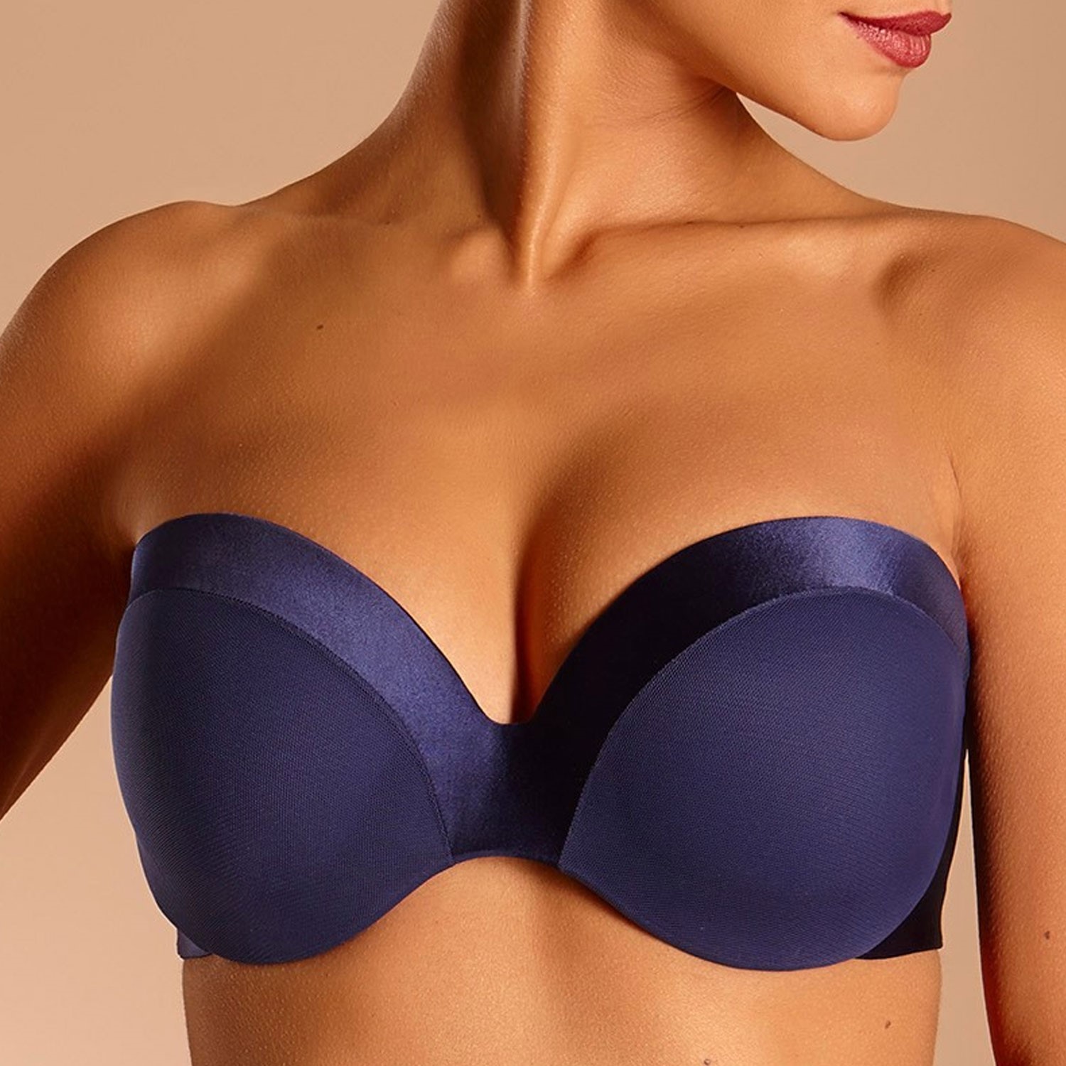 navy strapless