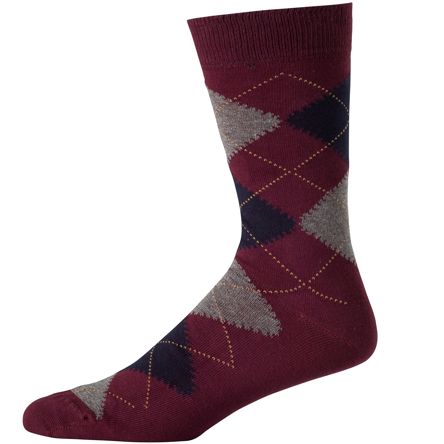Wolsey Argyle Pattern Sock Burgundy-Bourgogne - Socks - Socks - Timarco