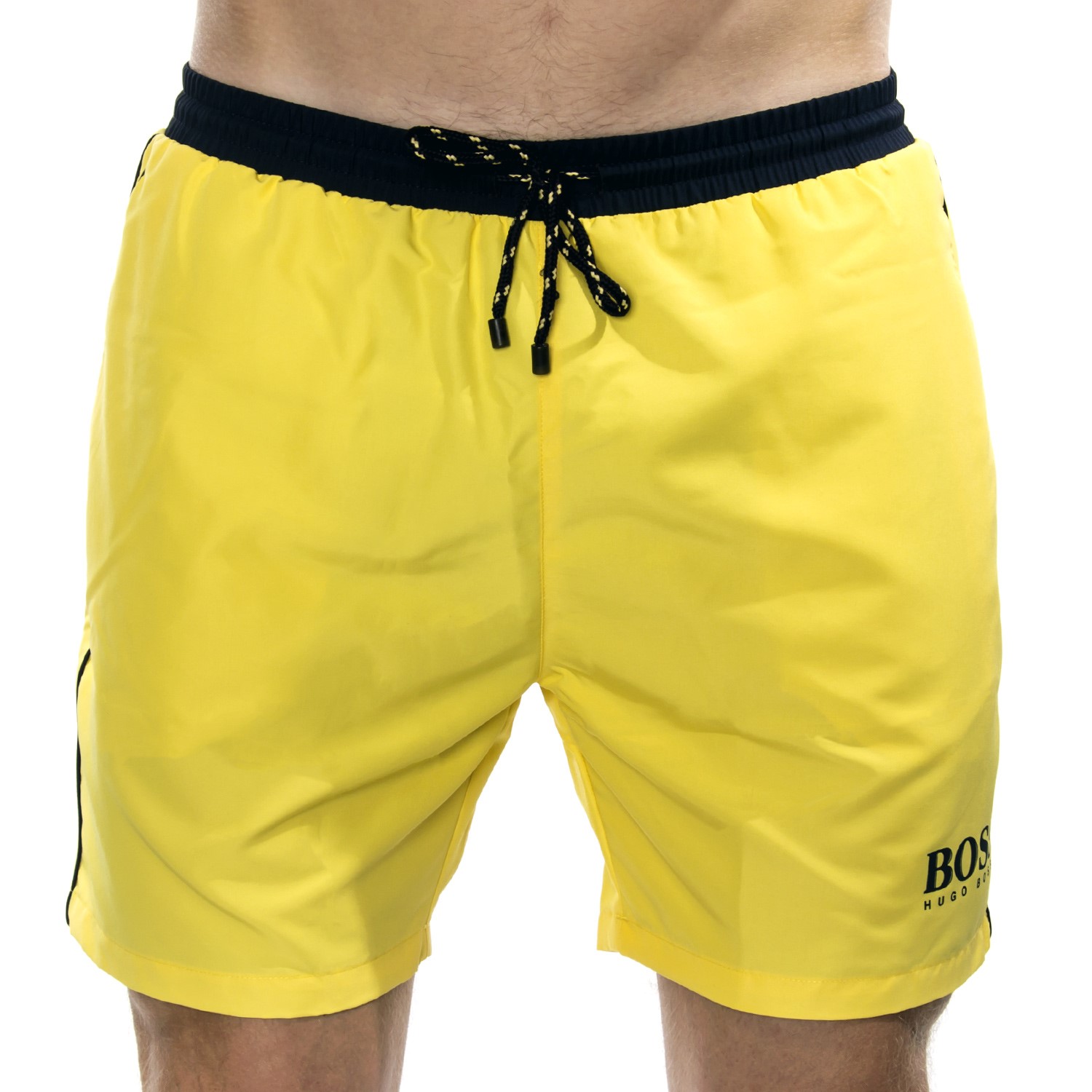 hugo boss yellow swim shorts