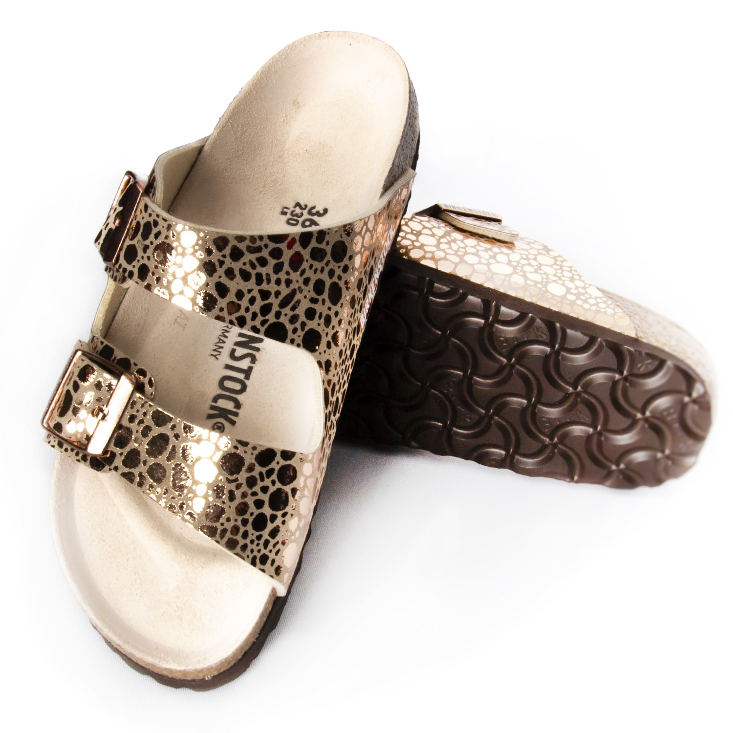 birkenstock arizona metallic stones