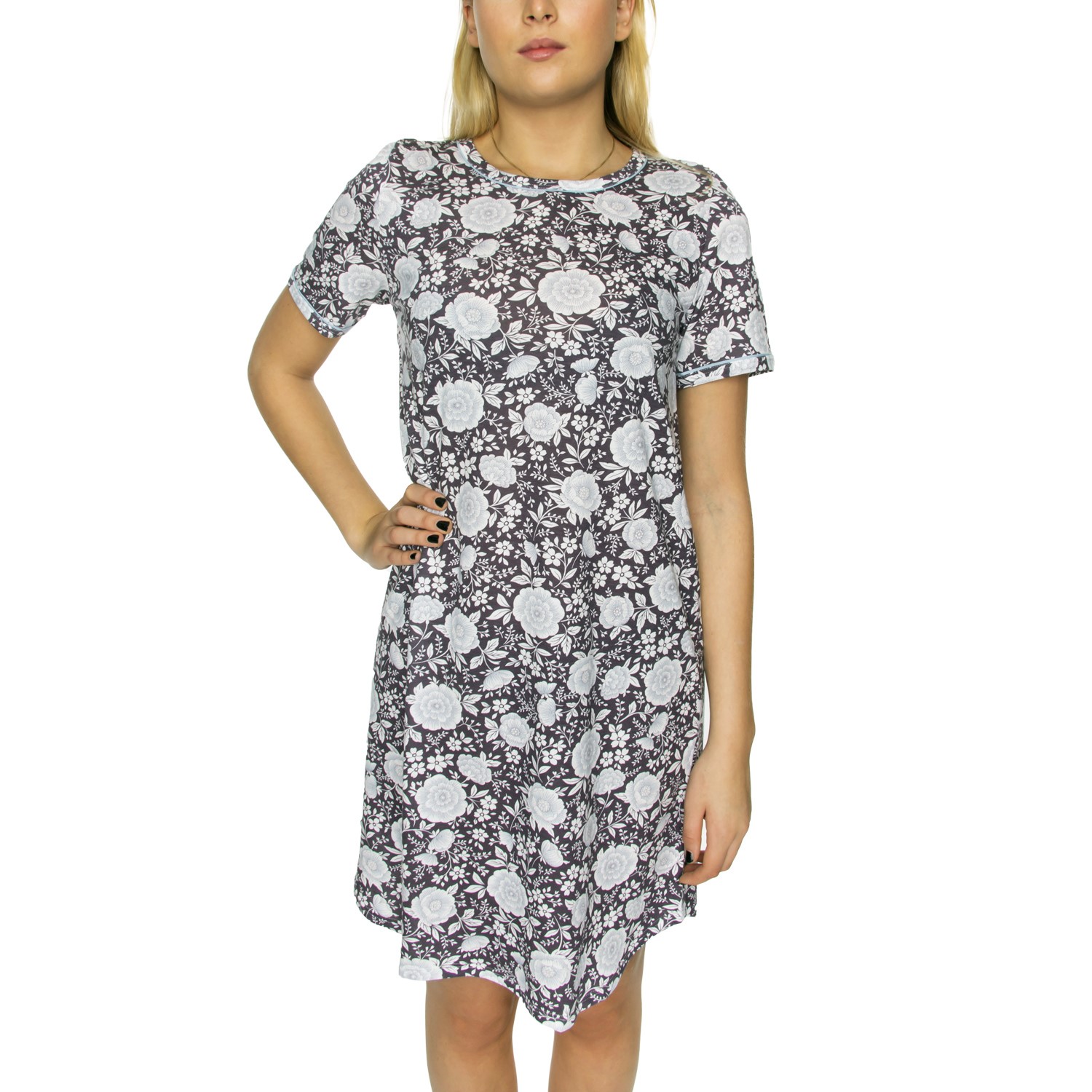Damella Flower Nightdress SS Nattlinnen Nattkläder Underkläder