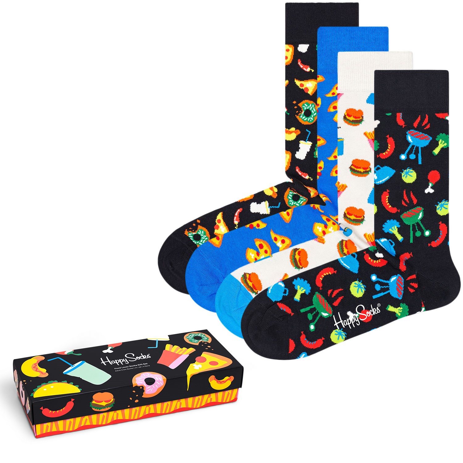4stuks verpakking Happy Socks Food Lover Gift Box Cadeauboxen Overig Timarco.nl
