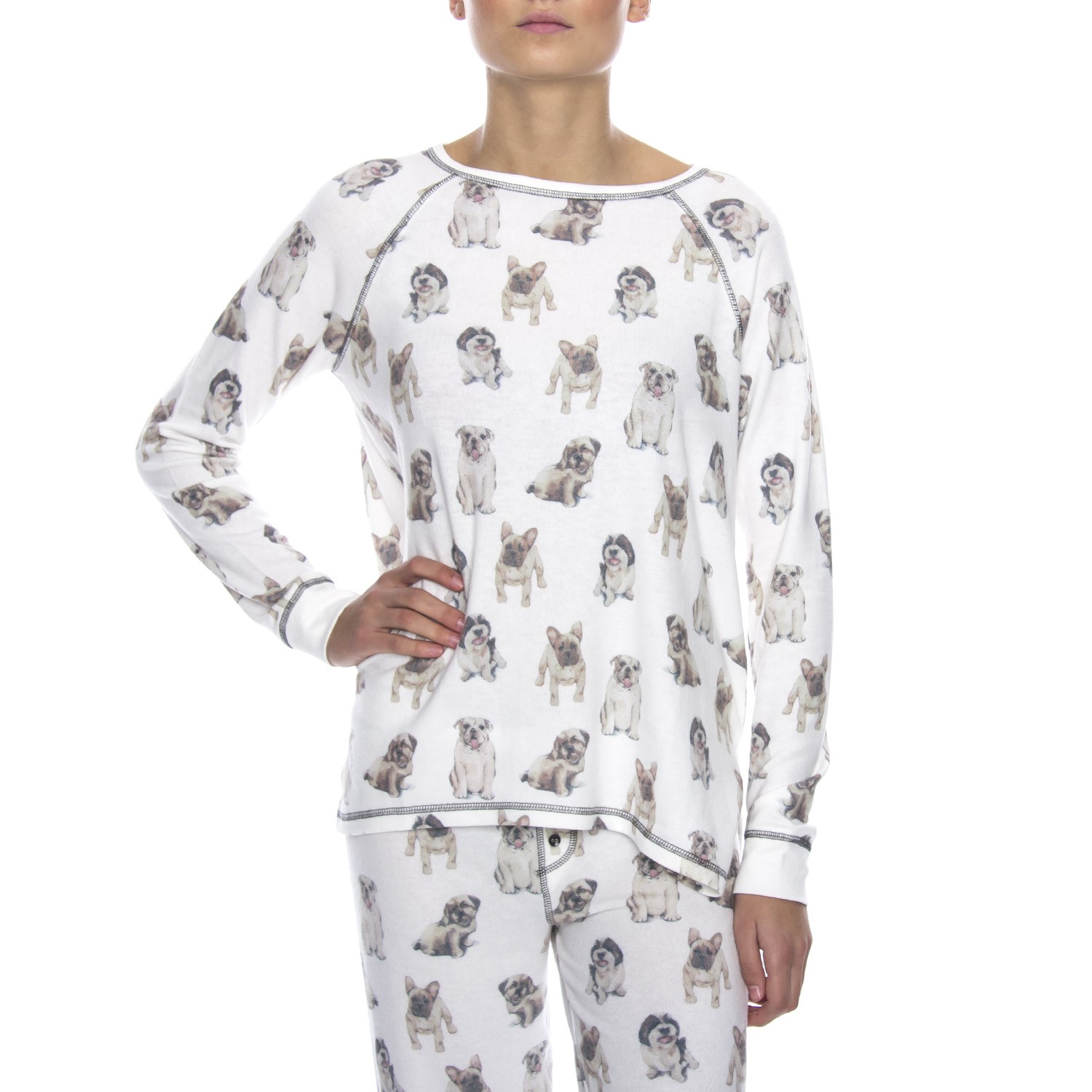 PJ Salvage Dogs On Display Long Sleeve Top Sweaters Nightwear Clothing Timarco