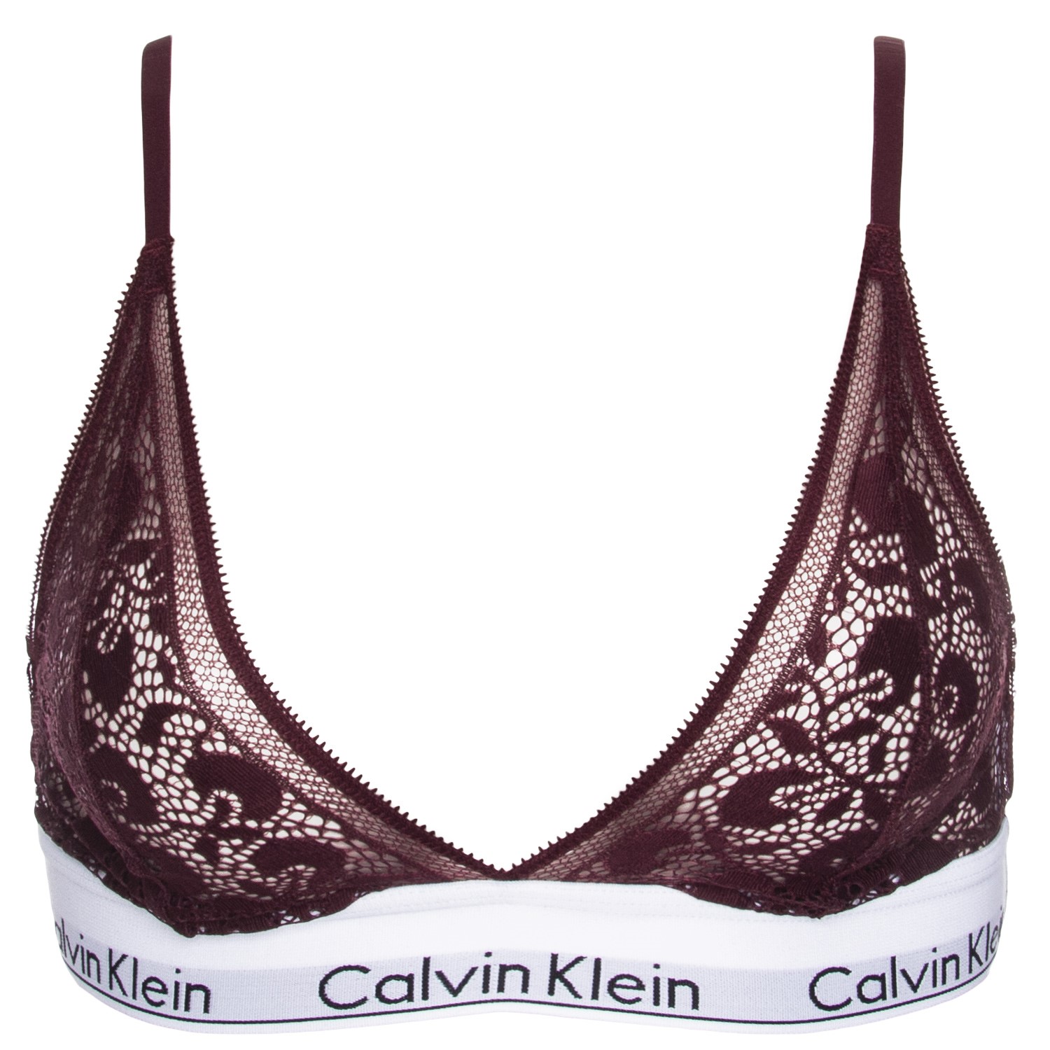 Calvin Klein Modern Cotton Lace Unlined Bralette Vinröd