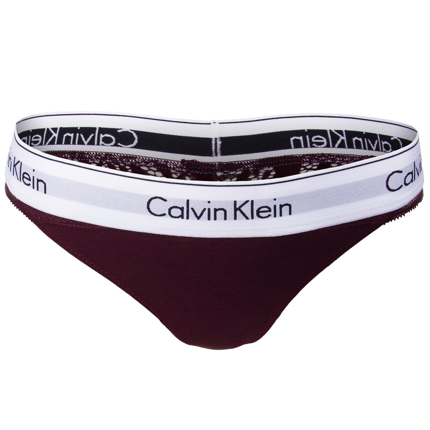Calvin Klein Modern Cotton Lace Thong Vinröd