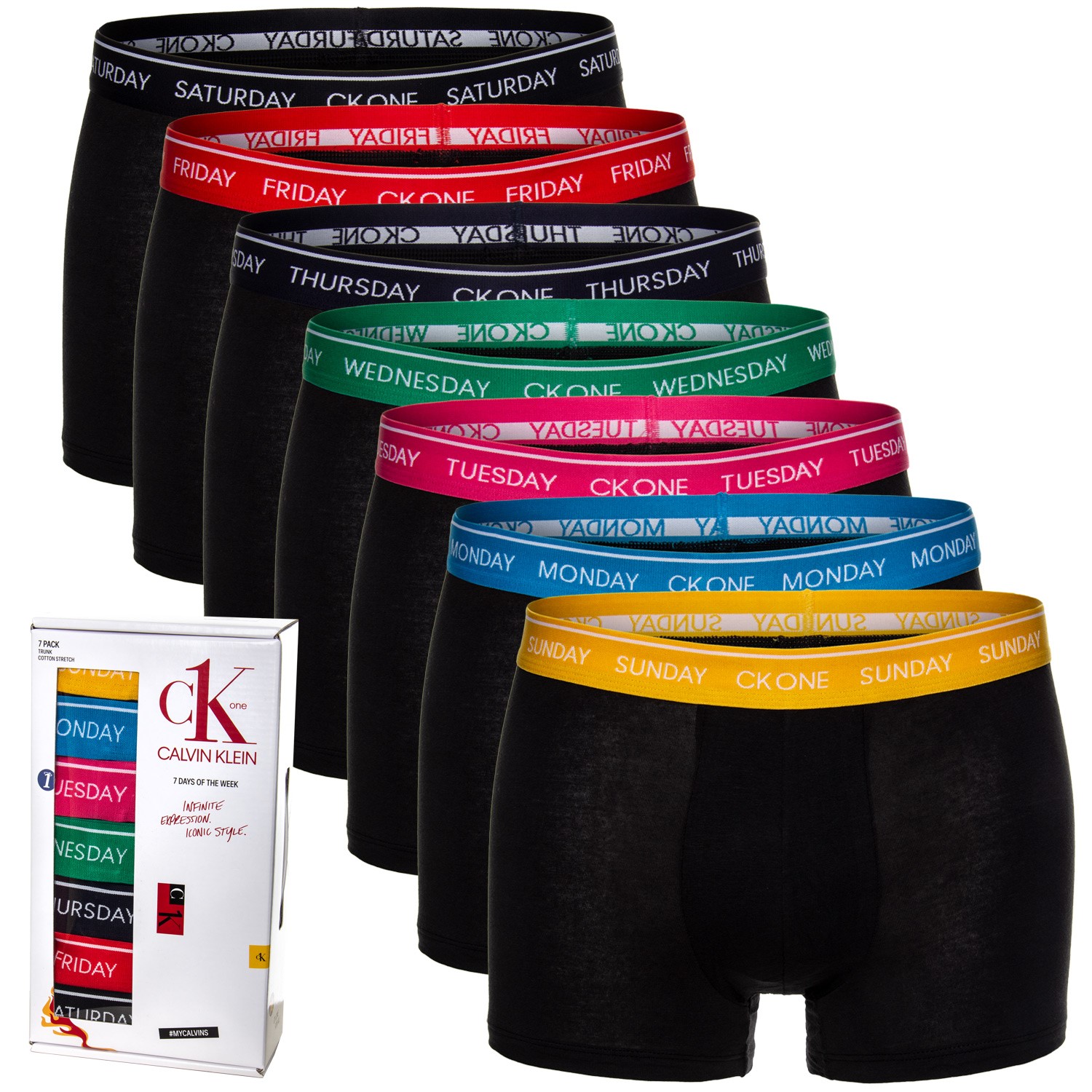 7-Pack Calvin Klein CK One Days Of The Week Trunks - Boxer - Trunks -  Underwear 